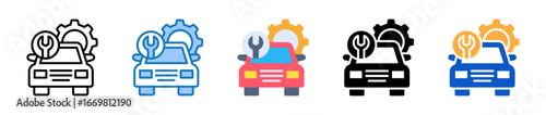 Car Service multiple style icons set design vector illustration. 