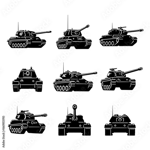 set of military tank