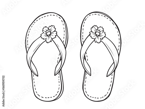 Modern Shoes Outline Illustration