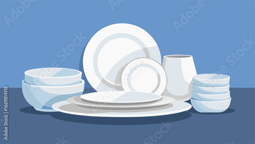 stack of white plates