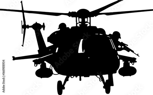 "Military Helicopter Silhouette with Armed Soldier"

"Combat Chopper Vector with Soldier Illustration"

"War Helicopter and Soldier Silhouette Design"