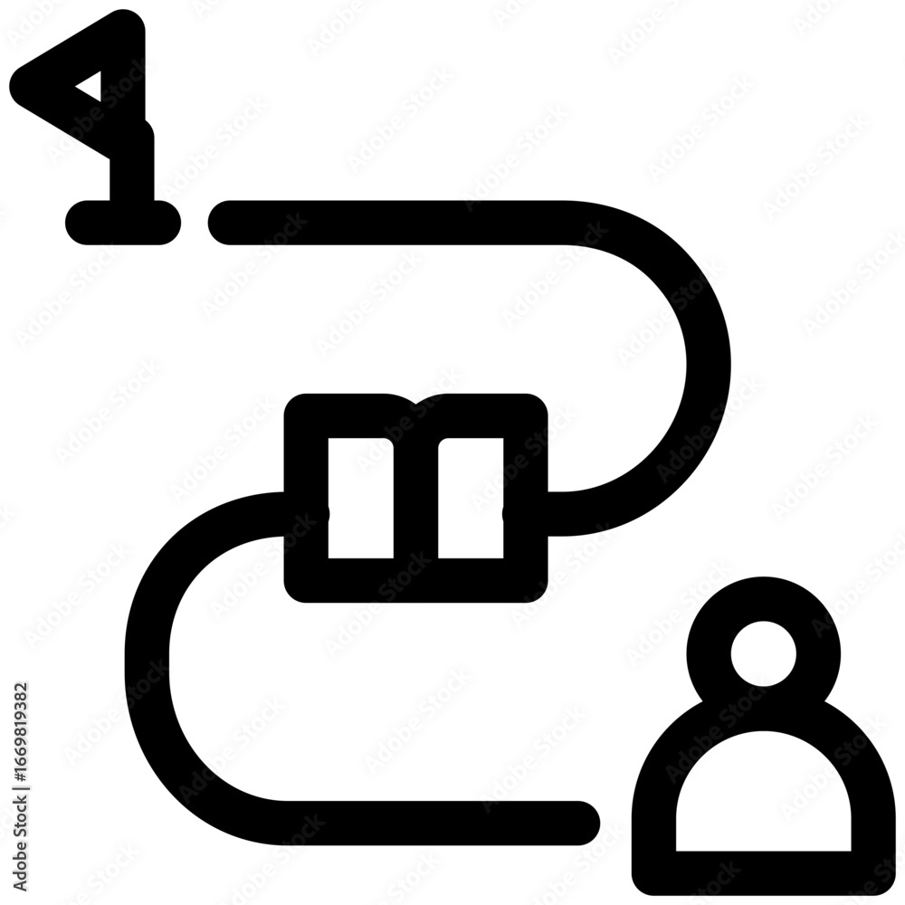 Obraz premium vector illustration of a travel ways outline icon