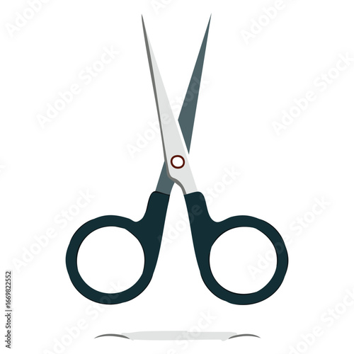 A simple line art illustration of scissors, capturing the essence of a cutting tool in a clean, accessible manner.