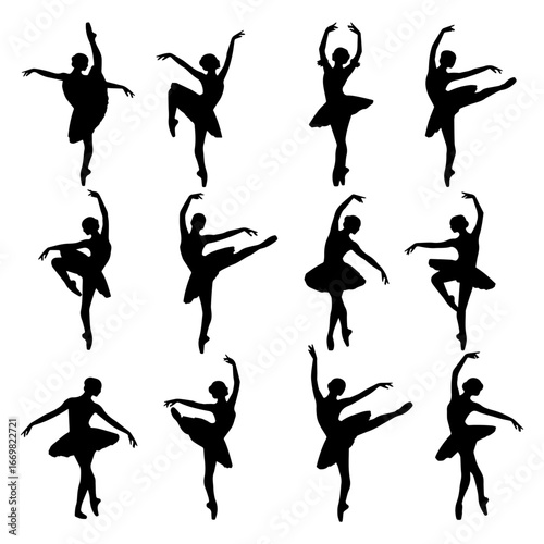 silhouettes of ballet dancers