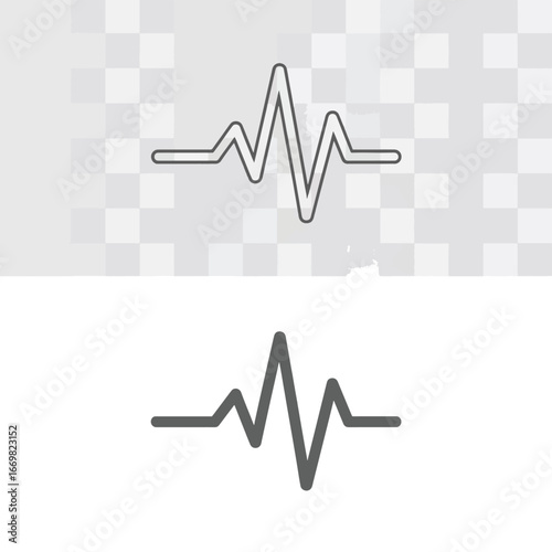 Heartbeat pulse wave graphic illustration design element icon.