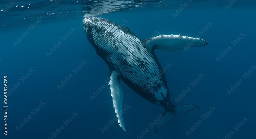 Naklejka premium Humpback whale underwater