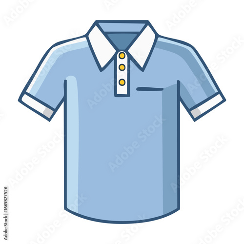 A simple line art illustration of a shirt, capturing the essence of an everyday garment in a clean, accessible manner.