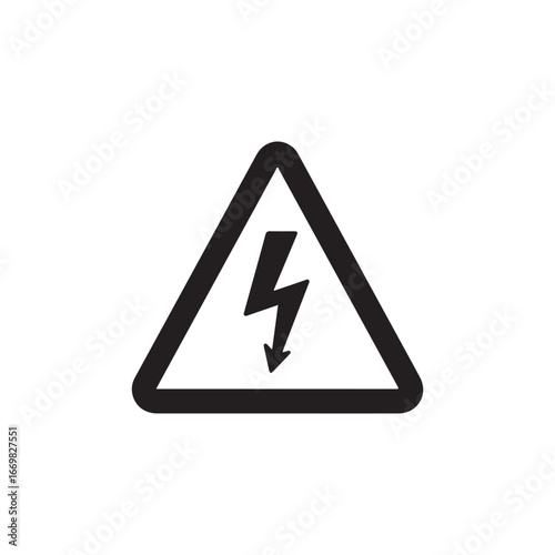 Free Download High Voltage Attention, Electric Danger flat vector icon. Simple solid symbol isolated on white background. - GFXLoad