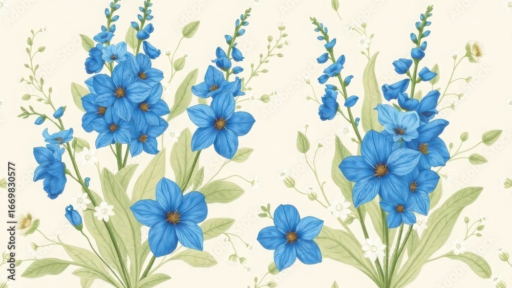 Fototapeta premium Artistic background of sky blue blossoms