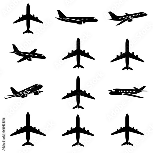 airplane on a white background