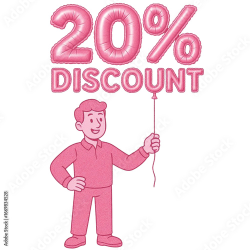 Balloon design icon 20% discount