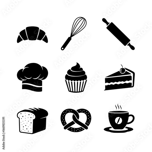 Café da manhã com bolo e chá em ilustração vetorial de sobremesas doces