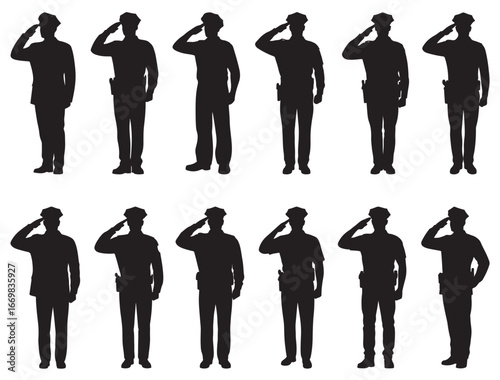 POLICE MAN SALUTE SILHOUETTE