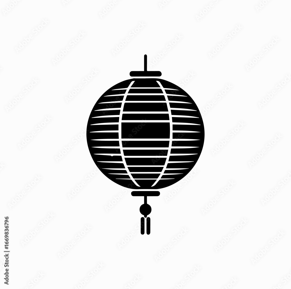 Fototapeta premium Chinese Lantern Silhouette – Festival and Celebration Symbol Vector