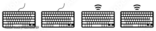 日本語配列・英語配列 有線・ワイヤレスキーボード シンプルアイコン〜Japanese layout, English layout, wired and wireless keyboard, simple icon〜