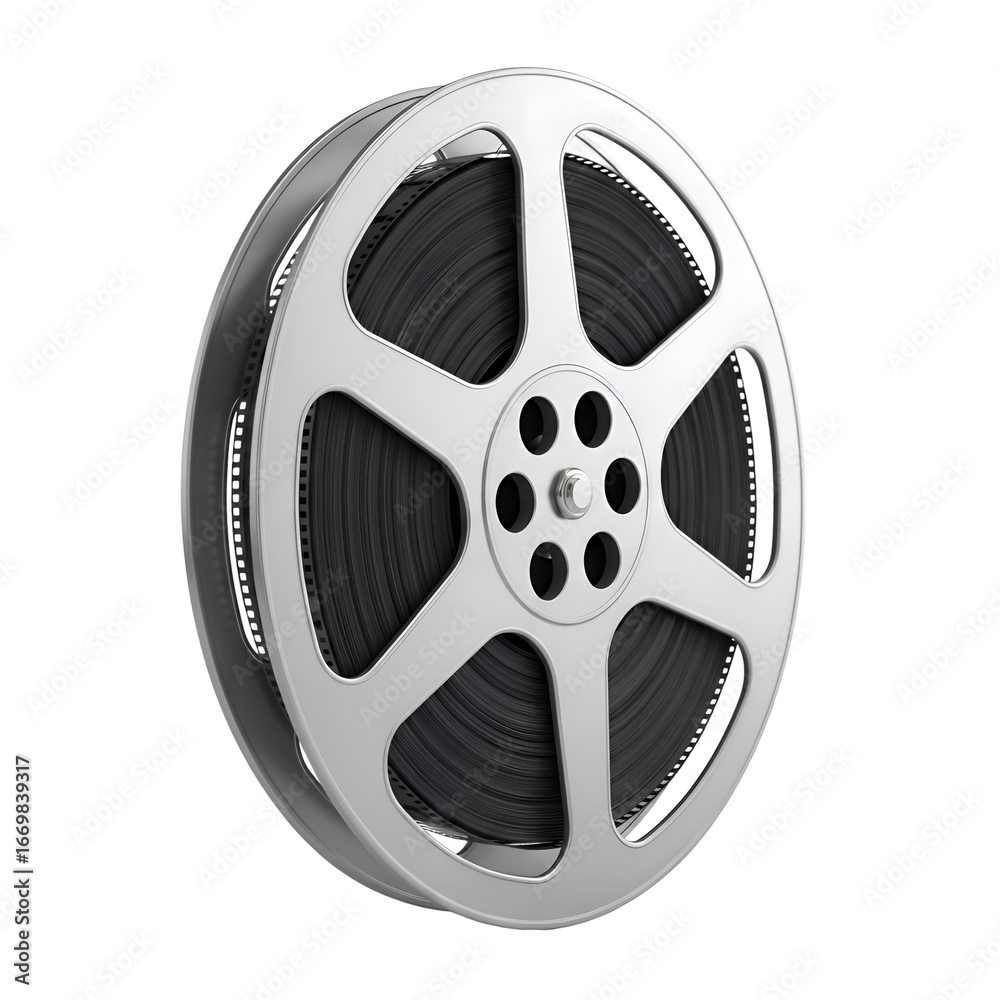 Obraz premium Film Reel: Exploring Classic Cinema's Visuals with Transparent Background Effects