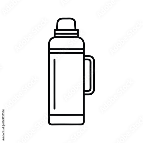 Simple outline icon of a thermos bottle on a white background