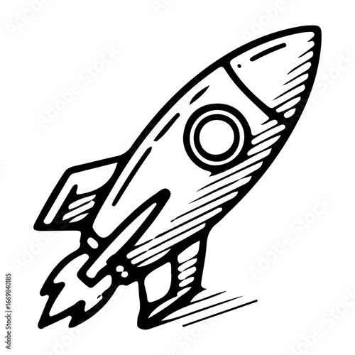 Dynamic Rocket Graphic for Space Travel and Exploration Themes
