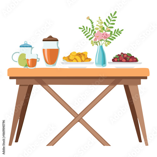 A simple line art illustration of a table, capturing the essence of a functional piece of furniture in a clean, accessible manner.