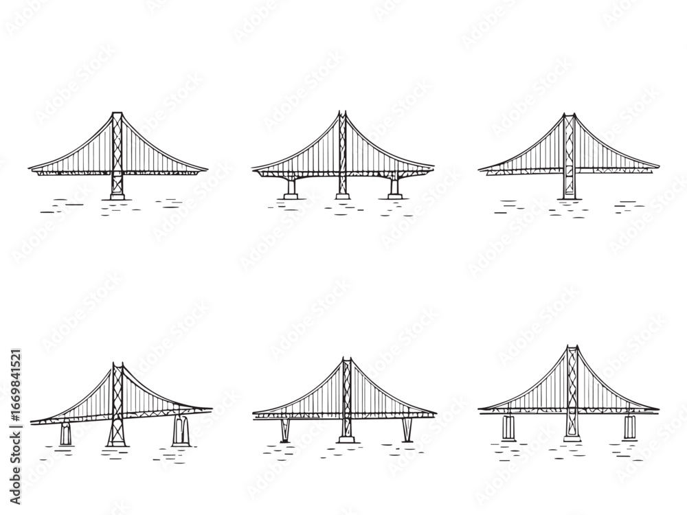 Fototapeta premium Tacoma Narrows Bridge Minimalist Drawing