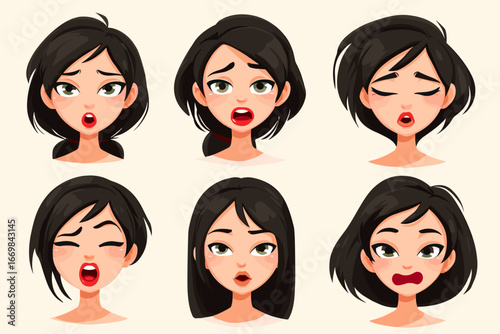 Diverse Emotions: A Collection of Six Expressions by a Young Woman