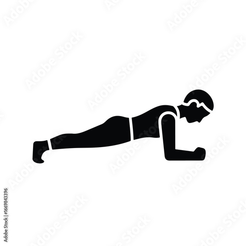 Illustration of a silhouette of a person doing a plank exercise on their forearms