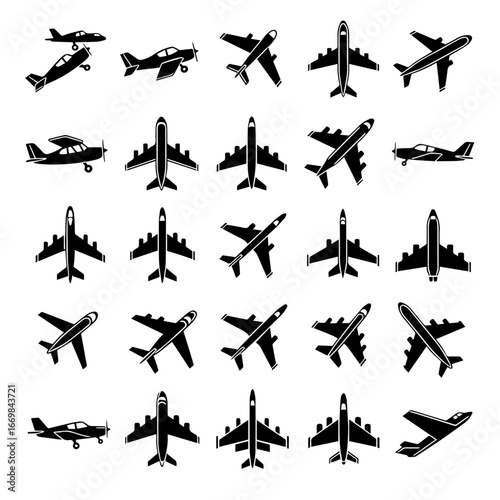 Set planes silhouette set	
