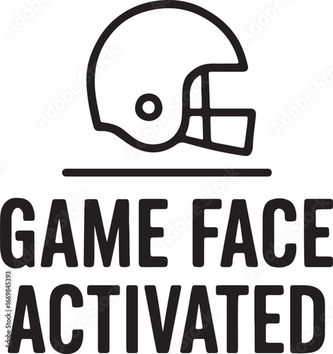 Clean sans serif typography game face activated text for t shirt design illustration isolated on transparent background