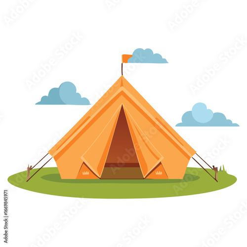 A clean and versatile vector icon of a tent, perfect for use in camping apps, outdoor adventure websites, and travel guides.