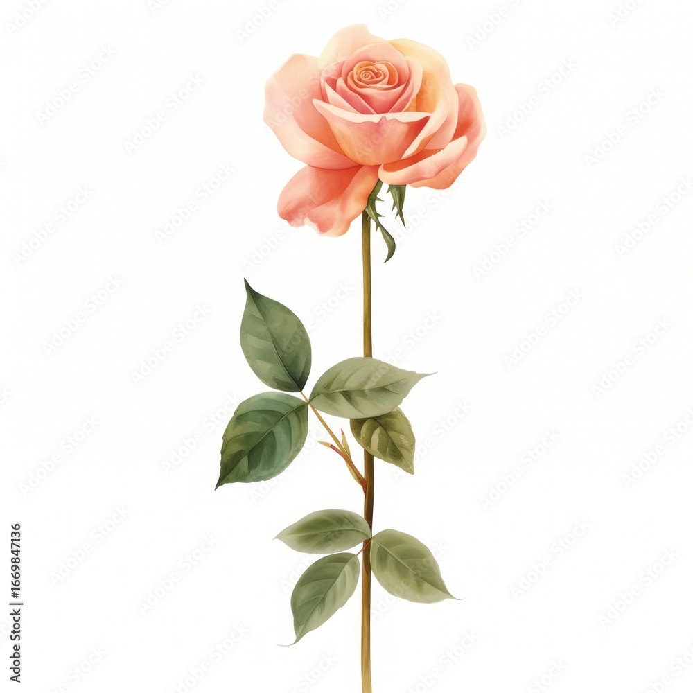Obraz premium Pastel coquette rose illustration flower art.