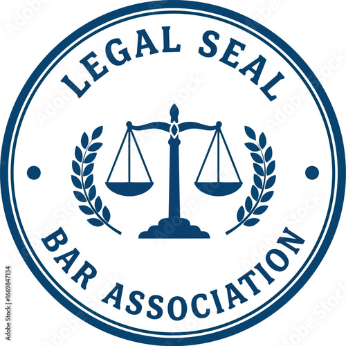 Justice scales legal seal law firm bar association emblem emblem vector