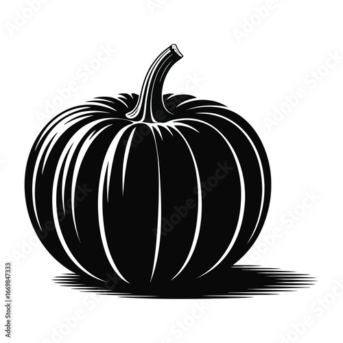 Simple Pumpkin Silhouette Illustration for Autumnal Decoration and Harvest Themes