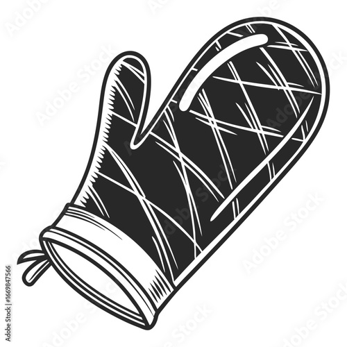 black oven mitt drawing clip art preview