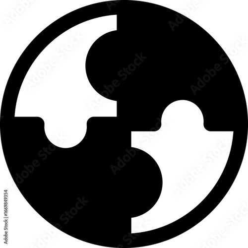 Globe made of puzzle pieces, global solution, integration icon