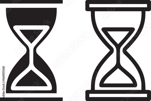 Vector illustration of an hourglass timer with flowing sand icon