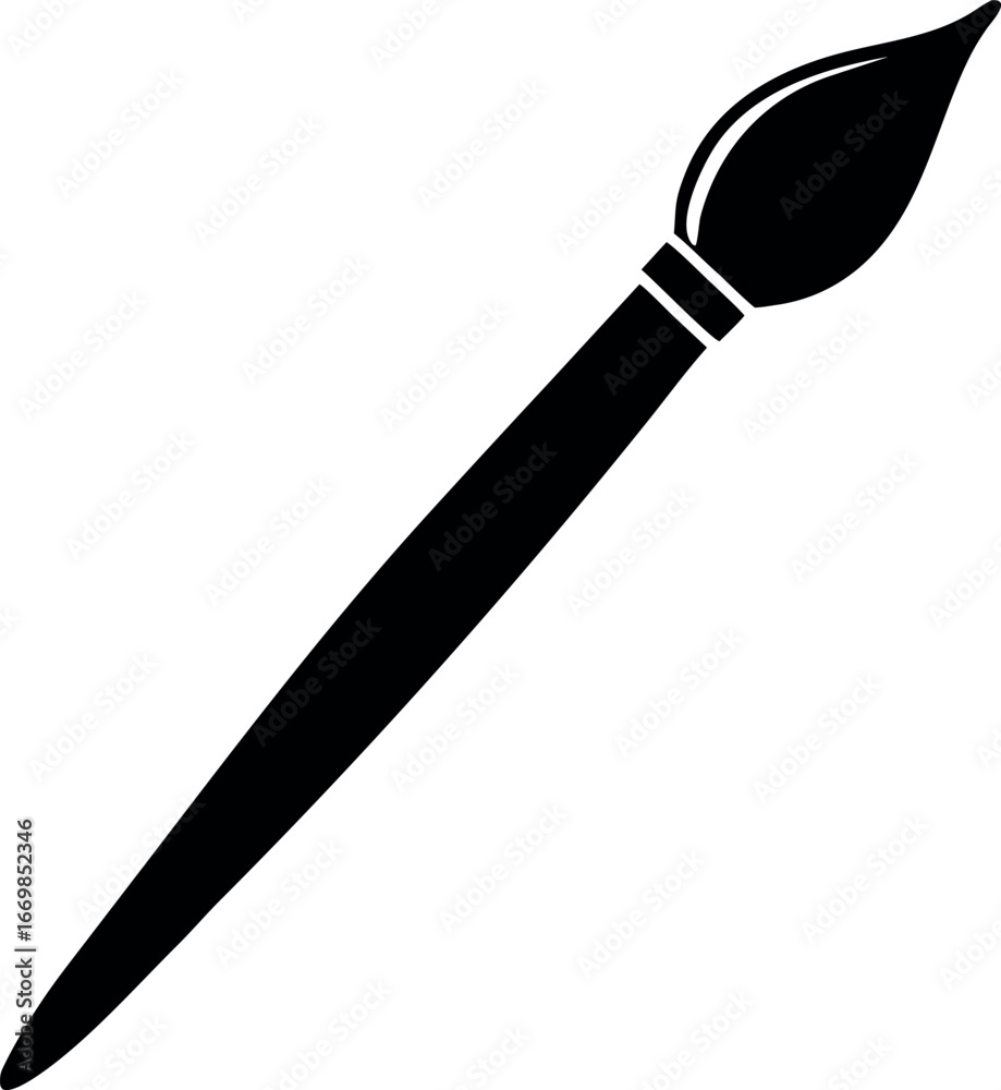 Paint brush silhouette icon vector illustration