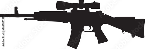 sleek silhouette precision rifle vector with scope long barrel tactical firearm ai eps jpeg png graphic