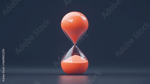 Orange sand hourglass on a dark background symbolizing time management and deadlines