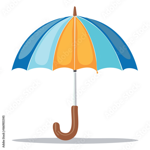 A simple line art illustration of an umbrella, capturing the essence of a rain shield in a clean, accessible manner.