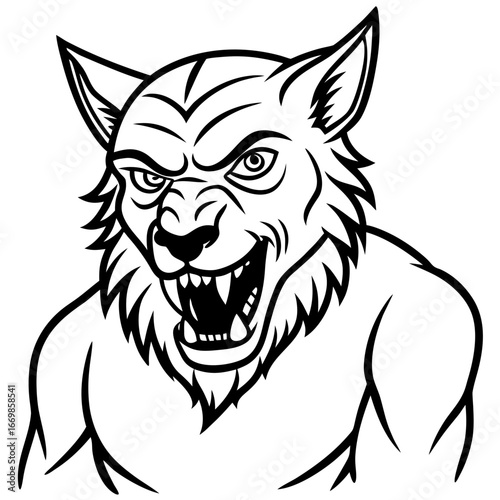 Full Moon Werewolf Illustration Design