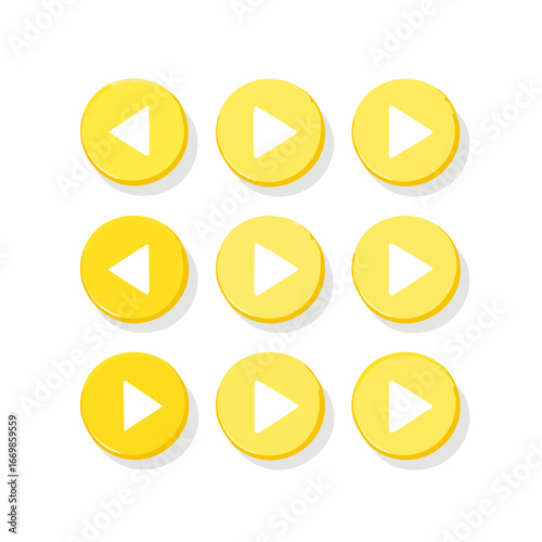 Set of yellow player buttons