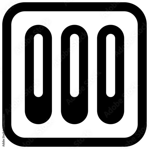 Storm drain. Outlined stroke vector icon with black-filled details.