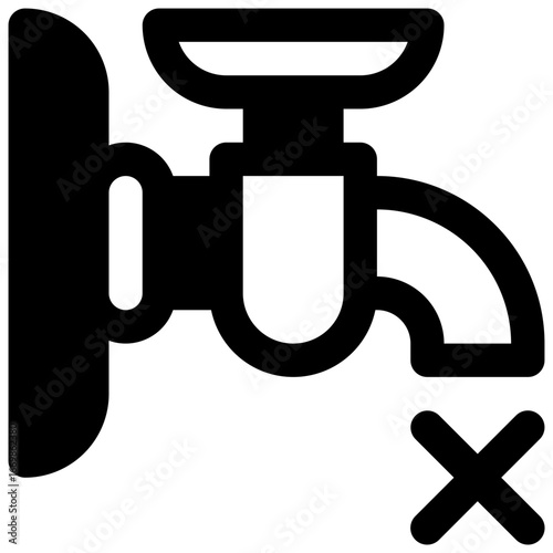 Water scarcity. Outlined stroke vector icon with black-filled details.