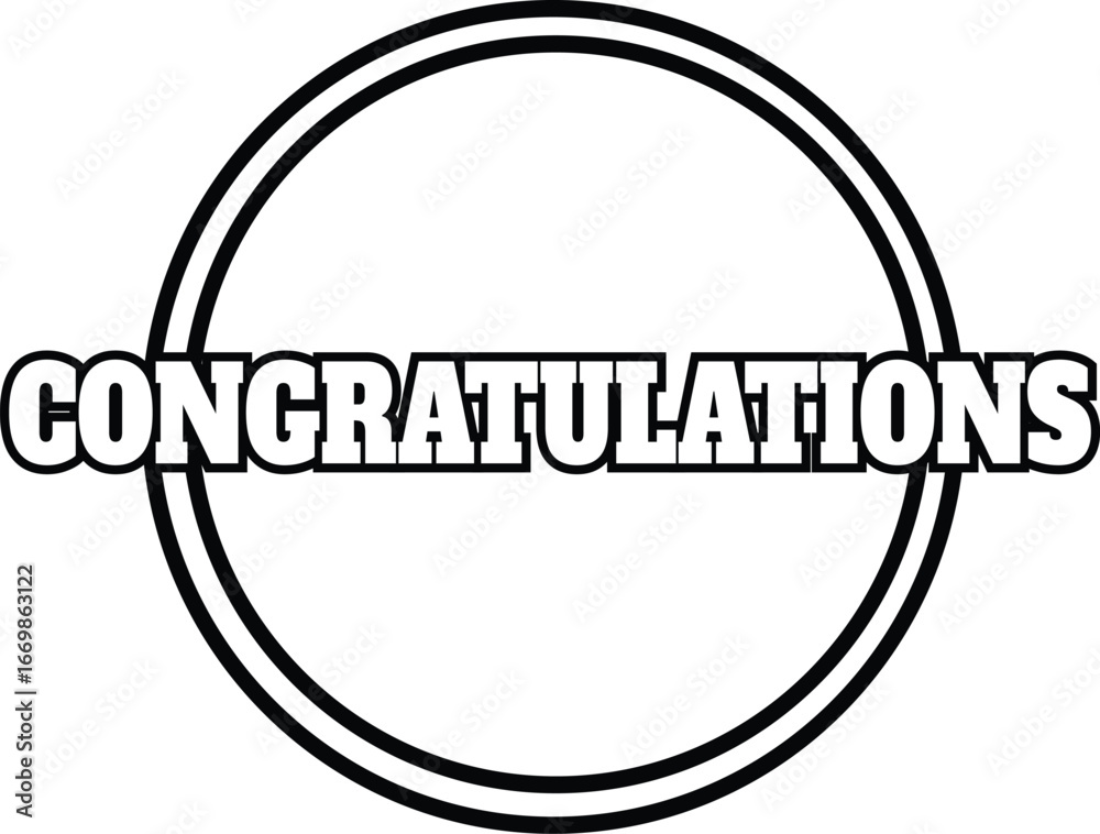 Fototapeta premium Vector art of congratulations text in a circle