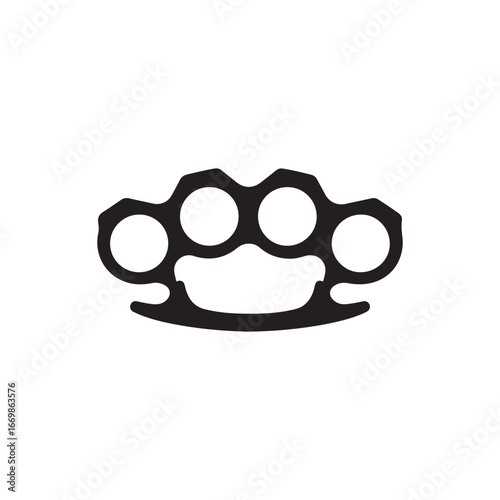 Brass Knuckles flat vector icon. Simple solid symbol isolated on white background
