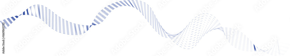 Fototapeta premium Vector art of abstract blue wavy line