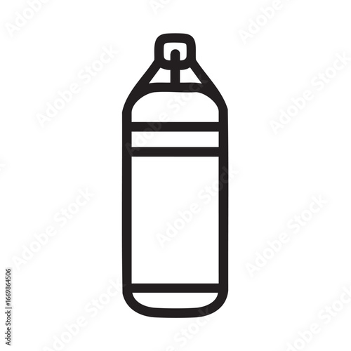  An outline of a punching bag hanging from the top.