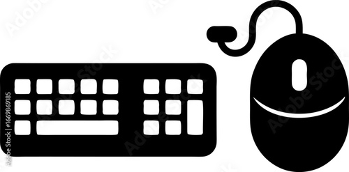 A Computer Mouse and Keyboard for PC Gaming Simple Graphic
