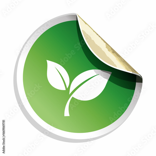 Set of a green found stickers