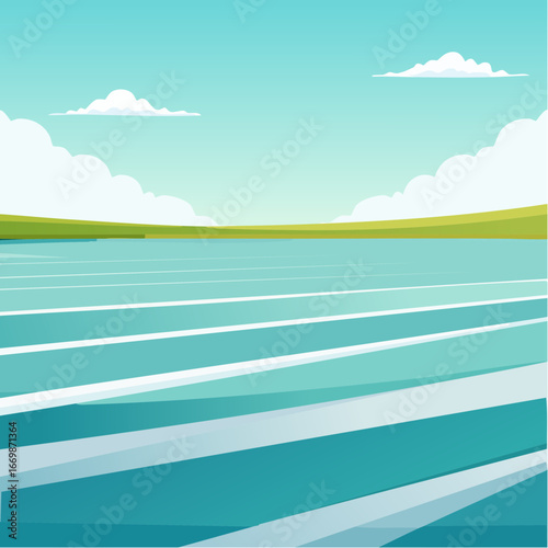 Turquoise background with white stripes